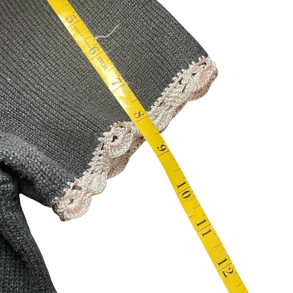 CJ Banks Hand Embroidered Plus Palm Tree Short Sleeve Sweater 1X Coastal Beach - Picture 10 of 11